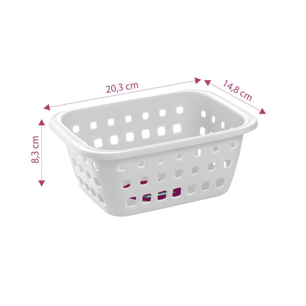 Cesto Organizador Plástico com Furação Branco 1,4L Log Ordene - 2