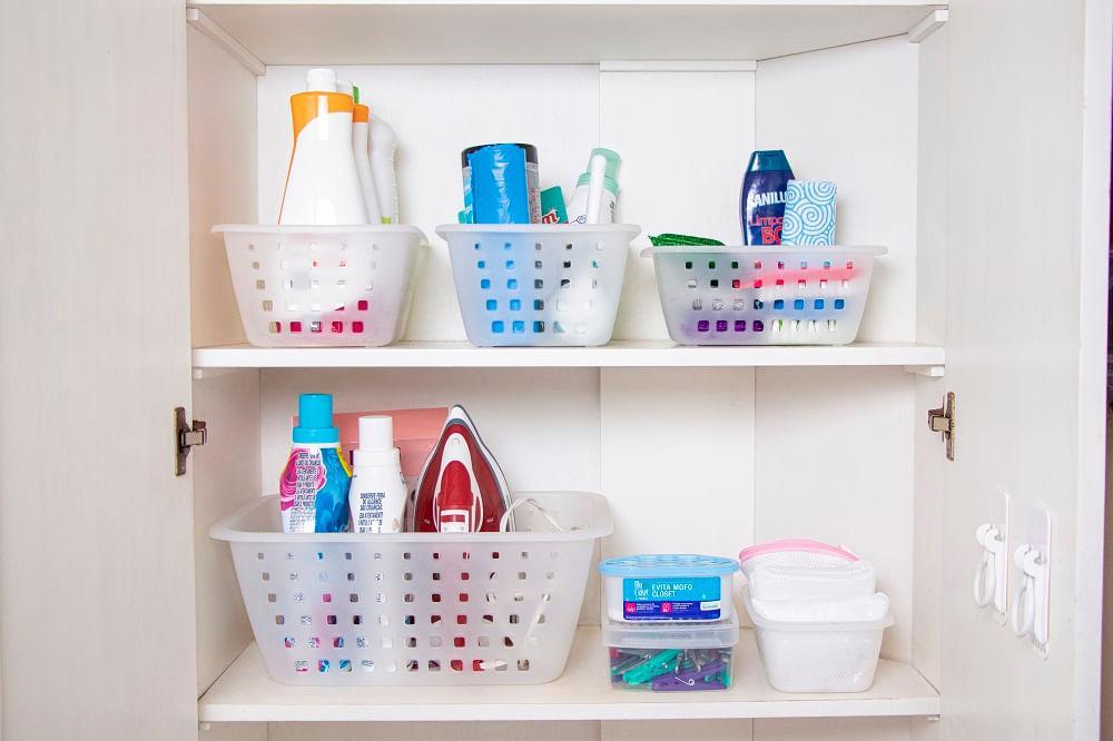 Cesto Organizador Plástico com Furação Cristal 1,4L Log Ordene - 3