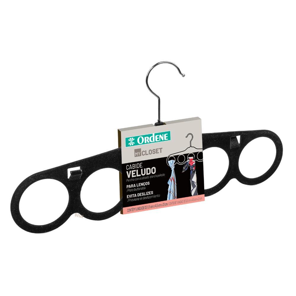 Cabide de Veludo para Lenços Preto My Closet Ordene - 1