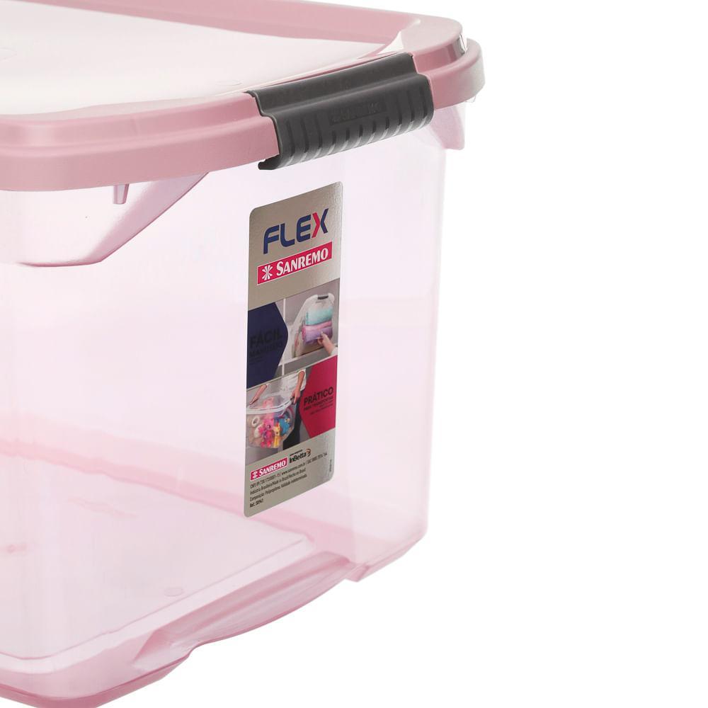 Caixa Organizadora Plástica Rosa 29L Flex Sanremo - 2