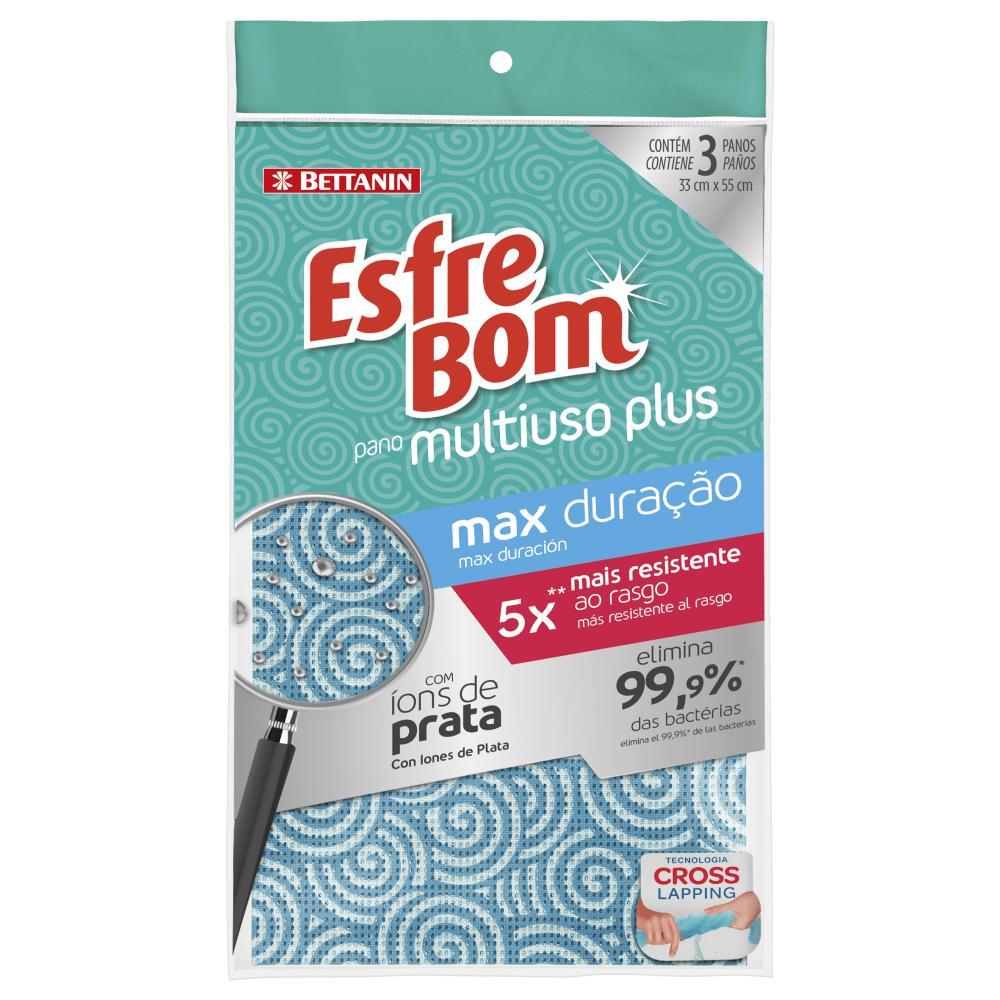 Pano Multiuso Plus Antibacteriano Máxima Duração Almofada Azul EsfreBom Bettanin - 1