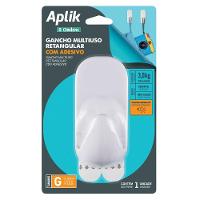 Gancho Adesivo Plástico Retangular Grande Branco Aplik Ordene 1 Peça - 1