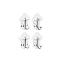 Gancho Adesivo Metálico Multiuso Retangular Pequeno Branco Aplik Ordene 4 Peças - 1