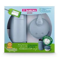 Kit Garrafa 250ML e Pote para Leite em Pó Azul Sanremo - 1