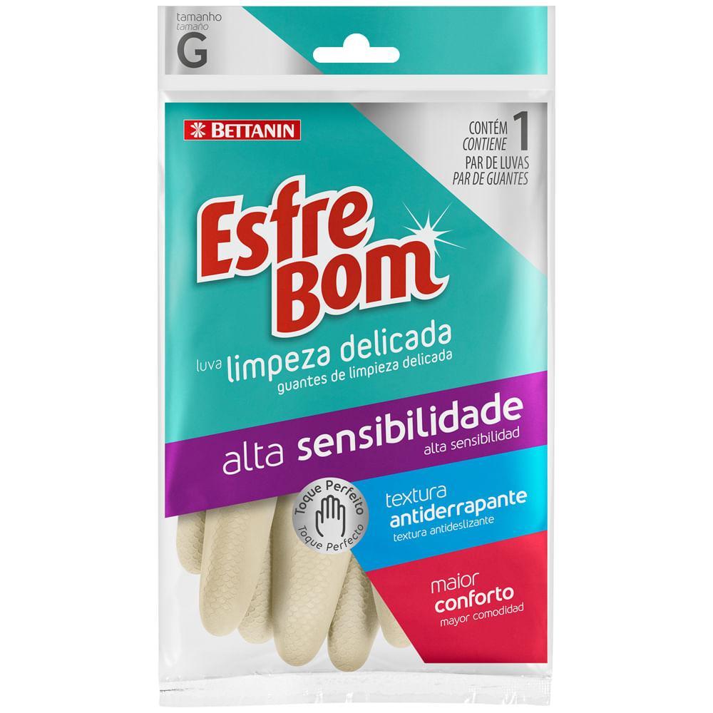 Luva Látex para Limpeza Delicada Grande Branca EsfreBom Bettanin - 1