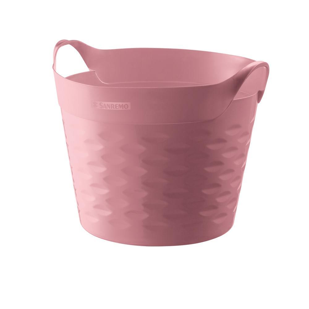 Cesto Organizador Circular Plástico Rosa 20L Moolti Sanremo - 1