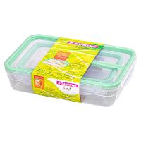 Kit 2 Potes Plásticos com Travas Hermético Verde Sanremo - 1