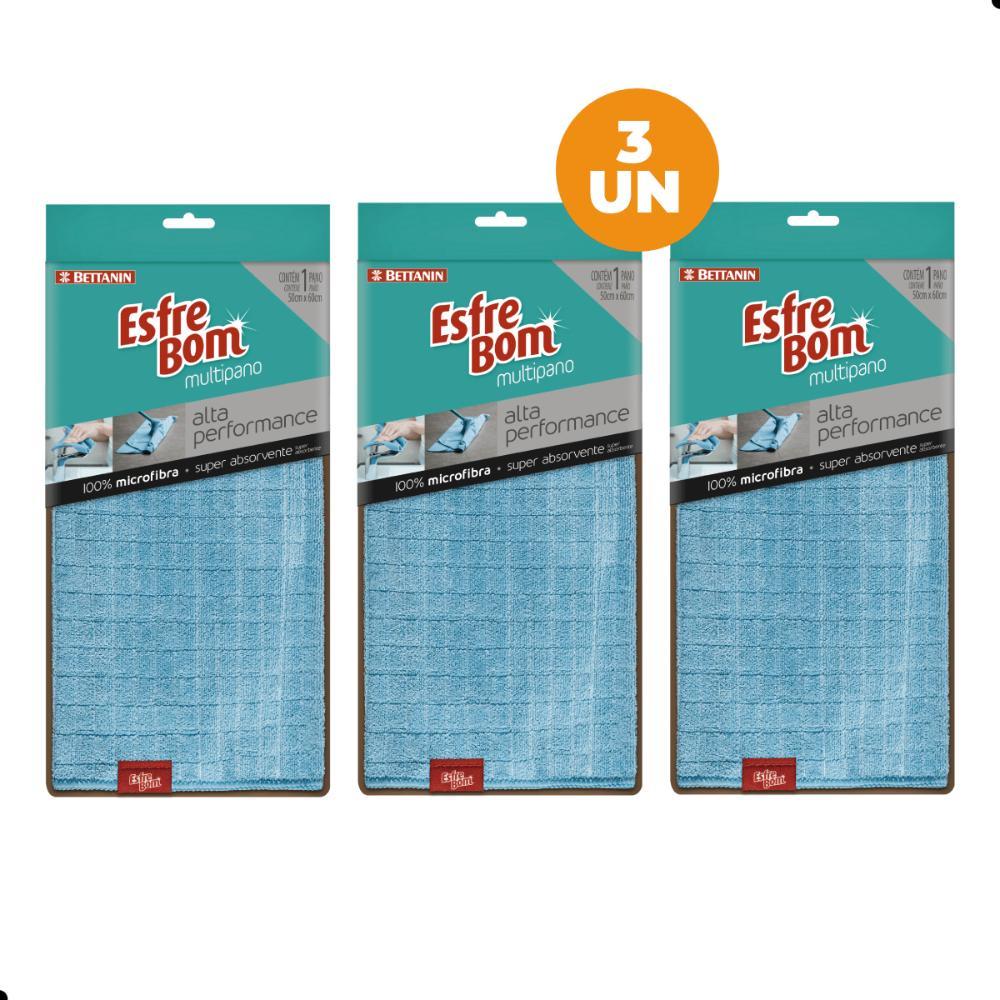 Kit 3 Panos de Chão Microfibra Alta Performance EsfreBom - 1