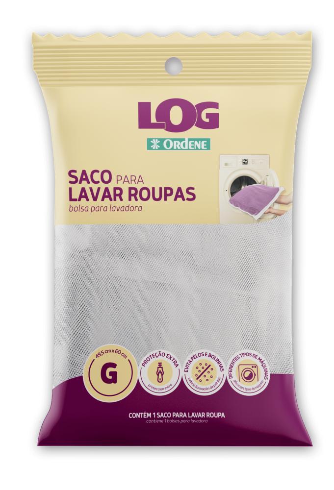 Saco para Lavar Roupa Delicada Grande 49,5x60cm Transparente Log Ordene - 1