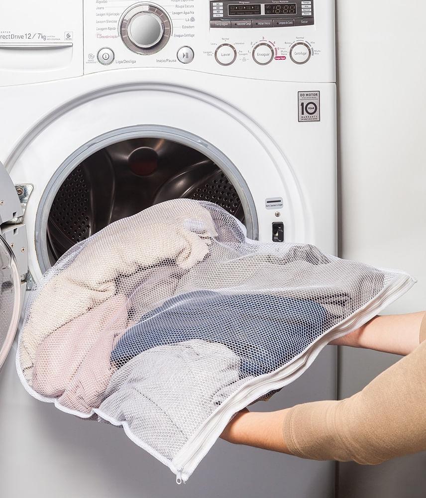 Saco para Lavar Roupa Delicada Grande 49,5x60cm Transparente Log Ordene - 4