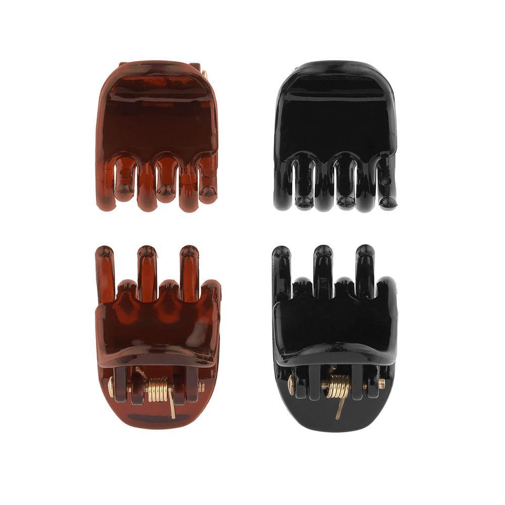 Kit Piranha de Cabelo Pequena Preto e Tartaruga Lanossi 4 Unidades - 2