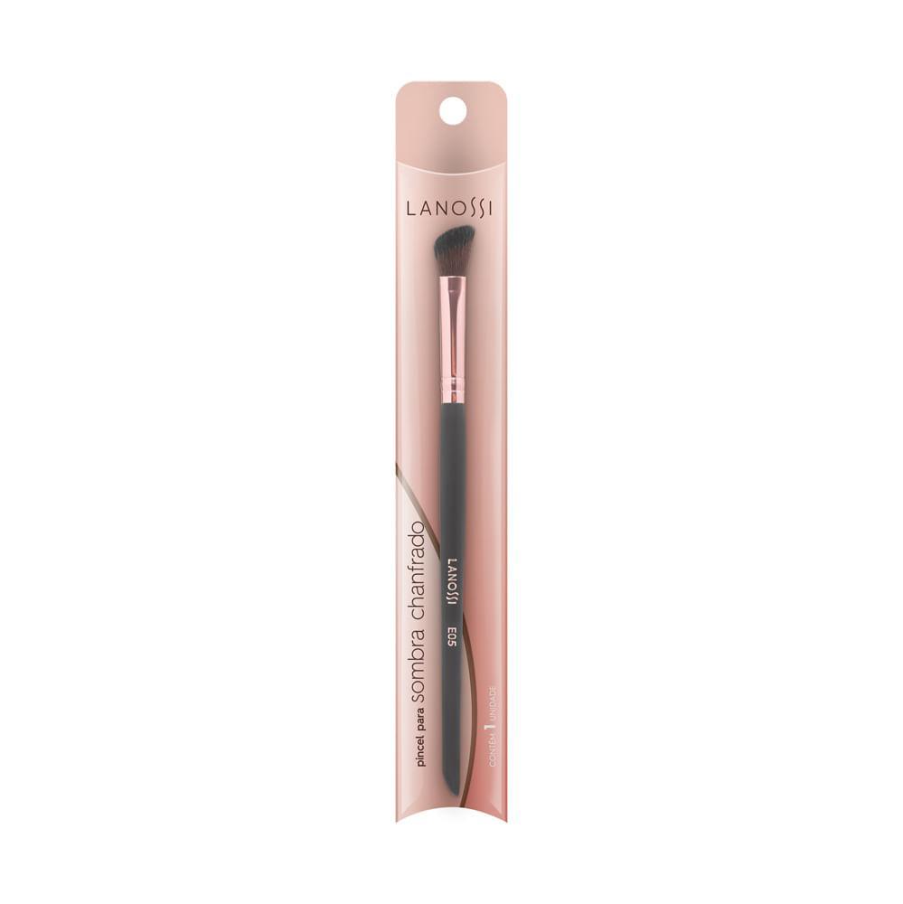 Pincel de Maquiagem para Esfumar Sombra Chanfrado Rosé Black E05 Lanossi - 2