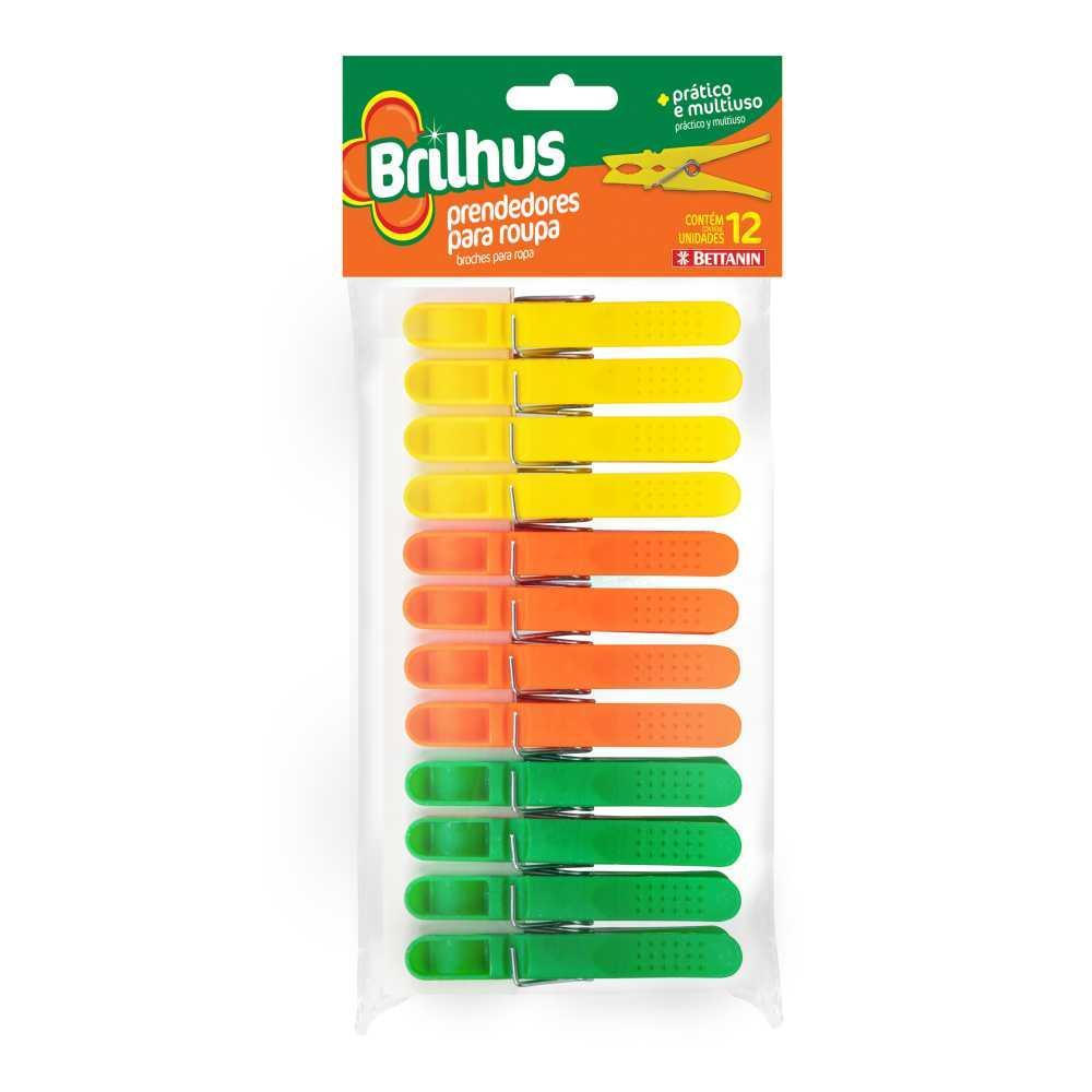 Prendedor de Roupa Plástico Brilhus Bettanin 12 Unidades - 1