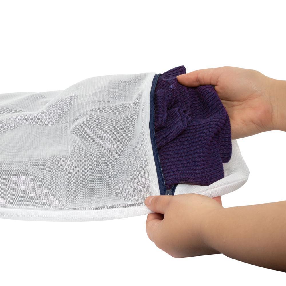 Saco para Lavar Roupa Premium Médio Branco/Azul Log Ordene - 4