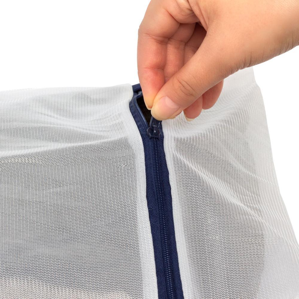 Saco para Lavar Roupa Premium Grande Branco/Azul Log Ordene - 3