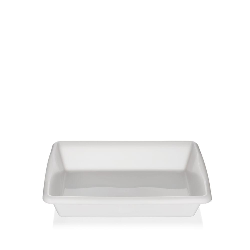 Travessa Retangular Plástica Pequena Branca 3,39L Casar Sanremo - 1