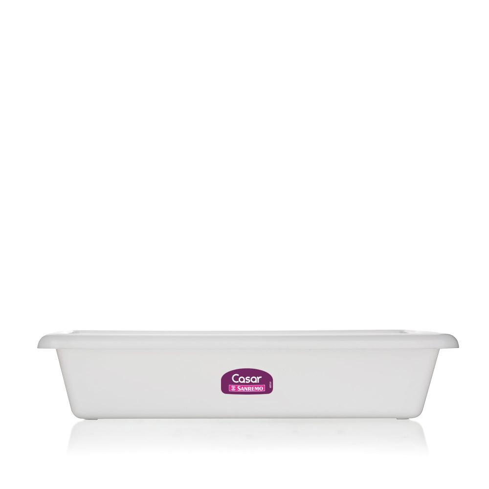 Travessa Retangular Plástica Média Branca 9,85L Sanremo - 1