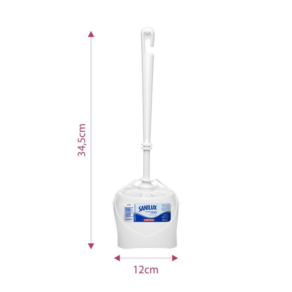 Escova Sanitária para Banheiro com Pote de Plástico Branco Sanilux Bettanin - 2