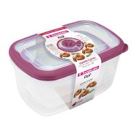 Kit 3 Potes Plásticos Retangulares Herméticos Açaí 700ml, 2,3L, 4,6L Flor Sanremo - 1