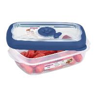 Kit 3 Potes Plásticos Retangulares Herméticos Azul 430ml, 1,26L, 2,4L Flor Sanremo - 2