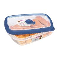 Kit 3 Potes Plásticos Retangulares Herméticos Azul 430ml, 1,26L, 2,4L Flor Sanremo - 3