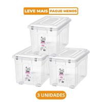 Kit 3 Caixa Organizadora Transparente 56,1L TopStock Sanremo - 1
