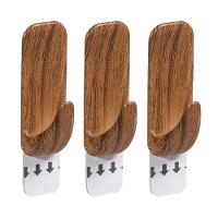 Gancho Adesivo Plástico Retangular Pequeno Madeira Aplik Ordene 3 Peças - 1