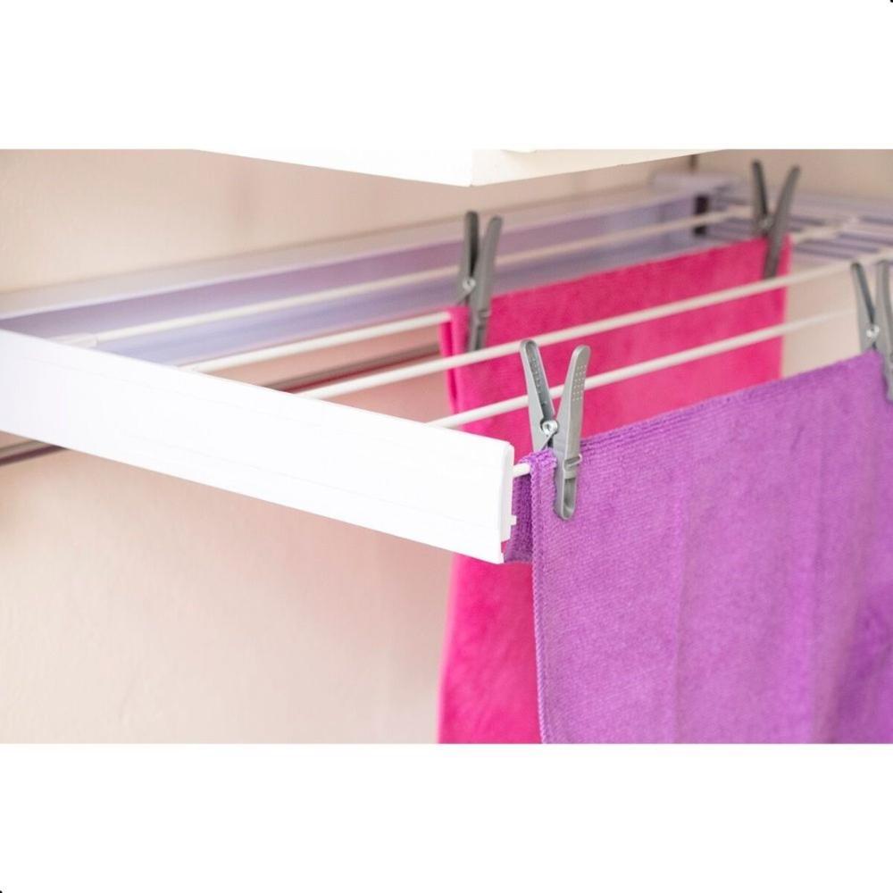 Kit Varal de Parede Retrátil Branco 2 Unidades - 5