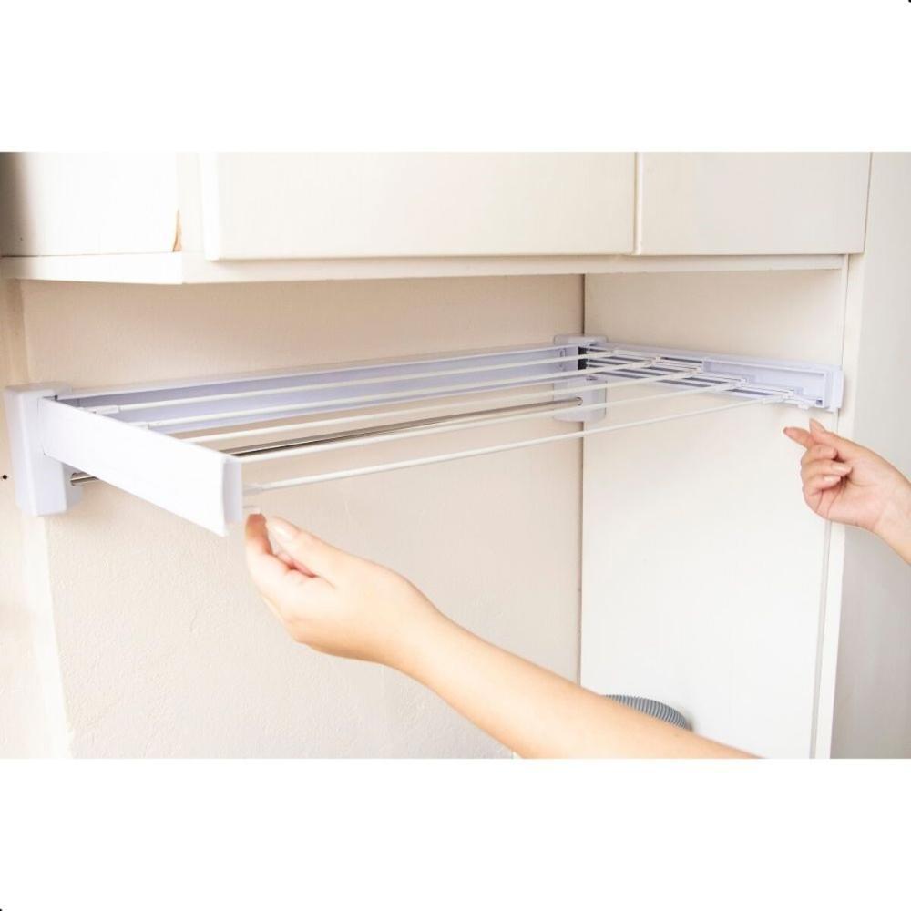 Kit Varal de Parede Retrátil Branco 2 Unidades - 6