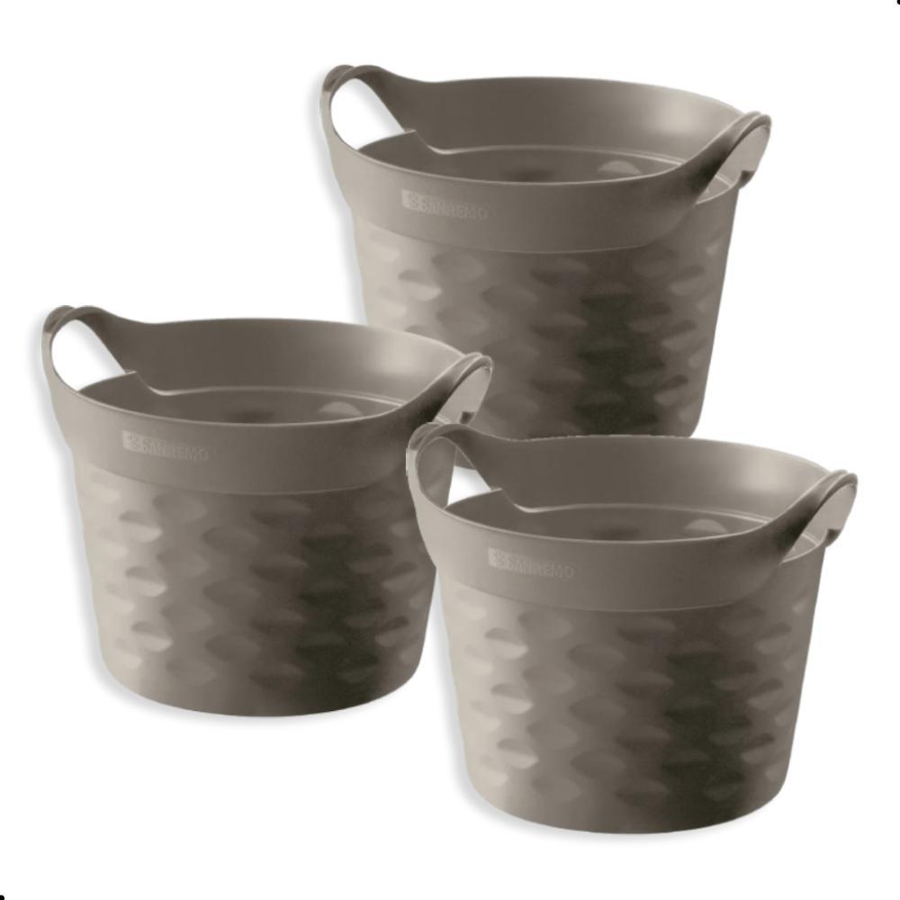 Kit Cesto Organizador Circular Plástico Castor 3L Sanremo 3 Unidades - 1