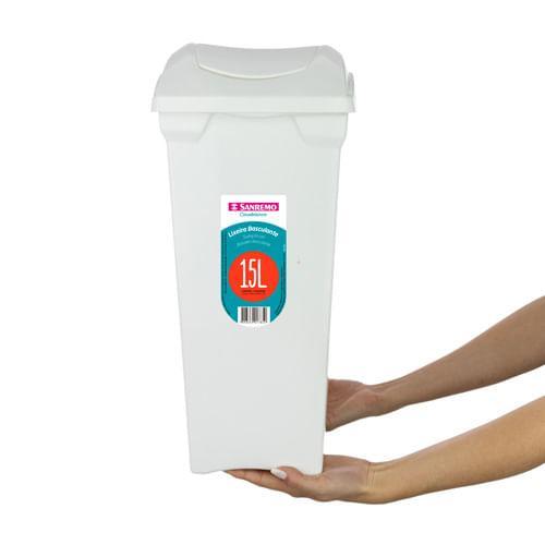 Lixeira Plástica com Tampa Basculante Branca 15L Sanremo - 3