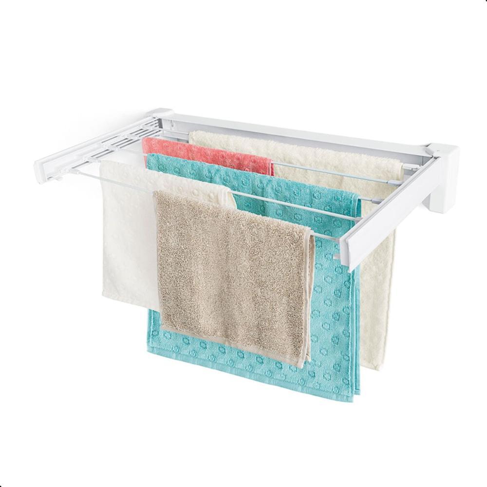 Kit Varal de Parede Retrátil Branco 3 Unidades - 2