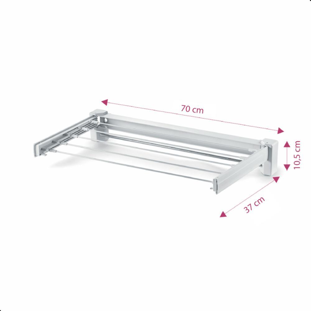 Kit Varal de Parede Retrátil Branco 3 Unidades - 3