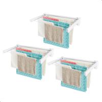 Kit Varal de Parede Retrátil Branco 3 Unidades - 1