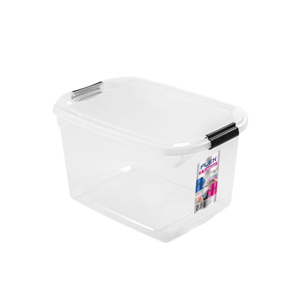 Caixa Organizadora Plástica Transparente 29L Flex Sanremo - 1