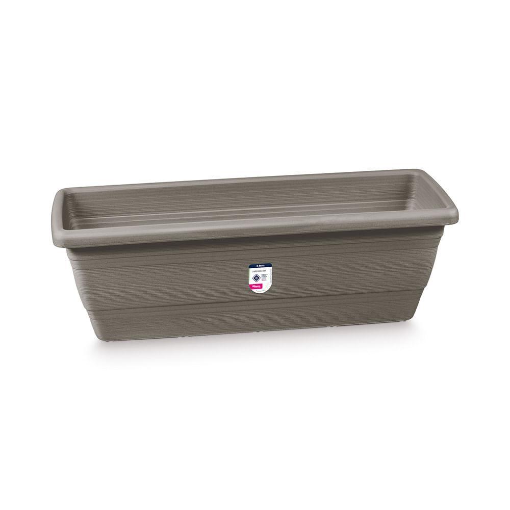 Floreira Plástica Retangular Cinza 50x18x18cm Atlas - 2