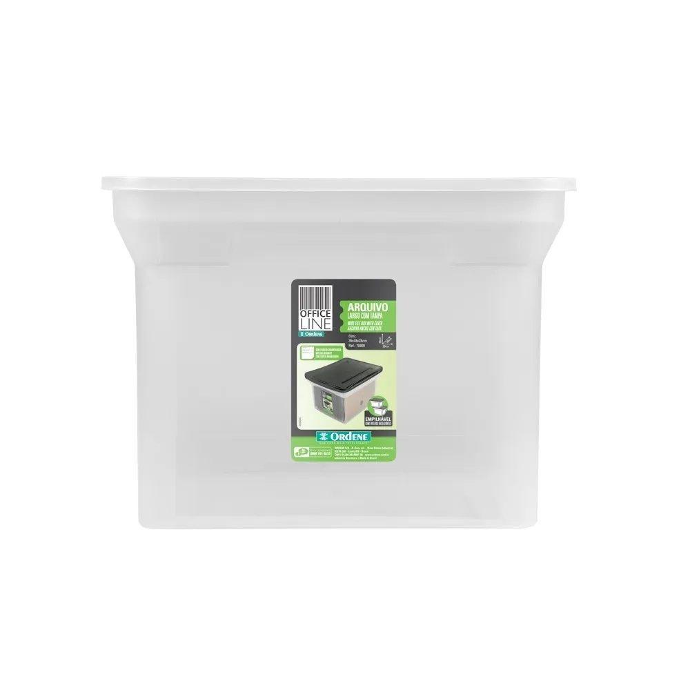 Kit 6 Caixas Organizadoras Arquivo Larga Empilhável Cristal Ordene - 5