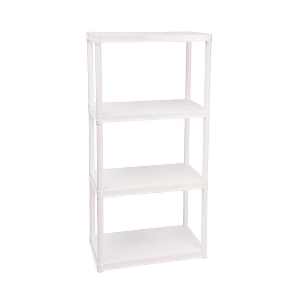 Estante Plástica Tubular com 4 Prateleiras Branca Vig Ordene - 1
