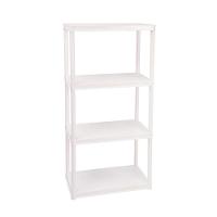 Estante Plástica Tubular com 4 Prateleiras Branca Vig Ordene - 1