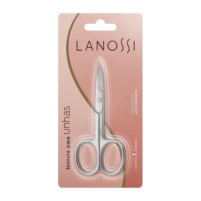 Tesoura de Unha com Ponta Curvada em Aço Inox Lanossi