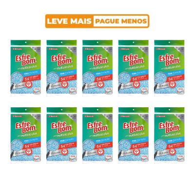 Kit 10 Pano Multiuso Plus Antibacteriano Máxima Duração Almofada Azul EsfreBom Bettanin