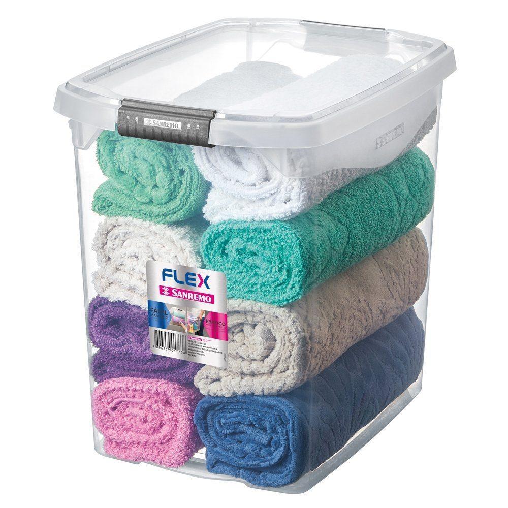 Kit 3 Caixa Organizadora Transparente 14L Flex Sanremo - 3