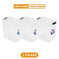 Kit 3 Caixa Organizadora Transparente 14L Flex Sanremo - 1