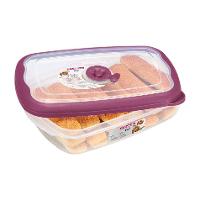 Kit com 3 Potes Plásticos Retangulares Herméticos Açaí 1,26L Flor Sanremo - 2