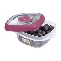Kit 3 Potes Plásticos Quadrados Herméticos Açaí 280ml Flor Sanremo - 2