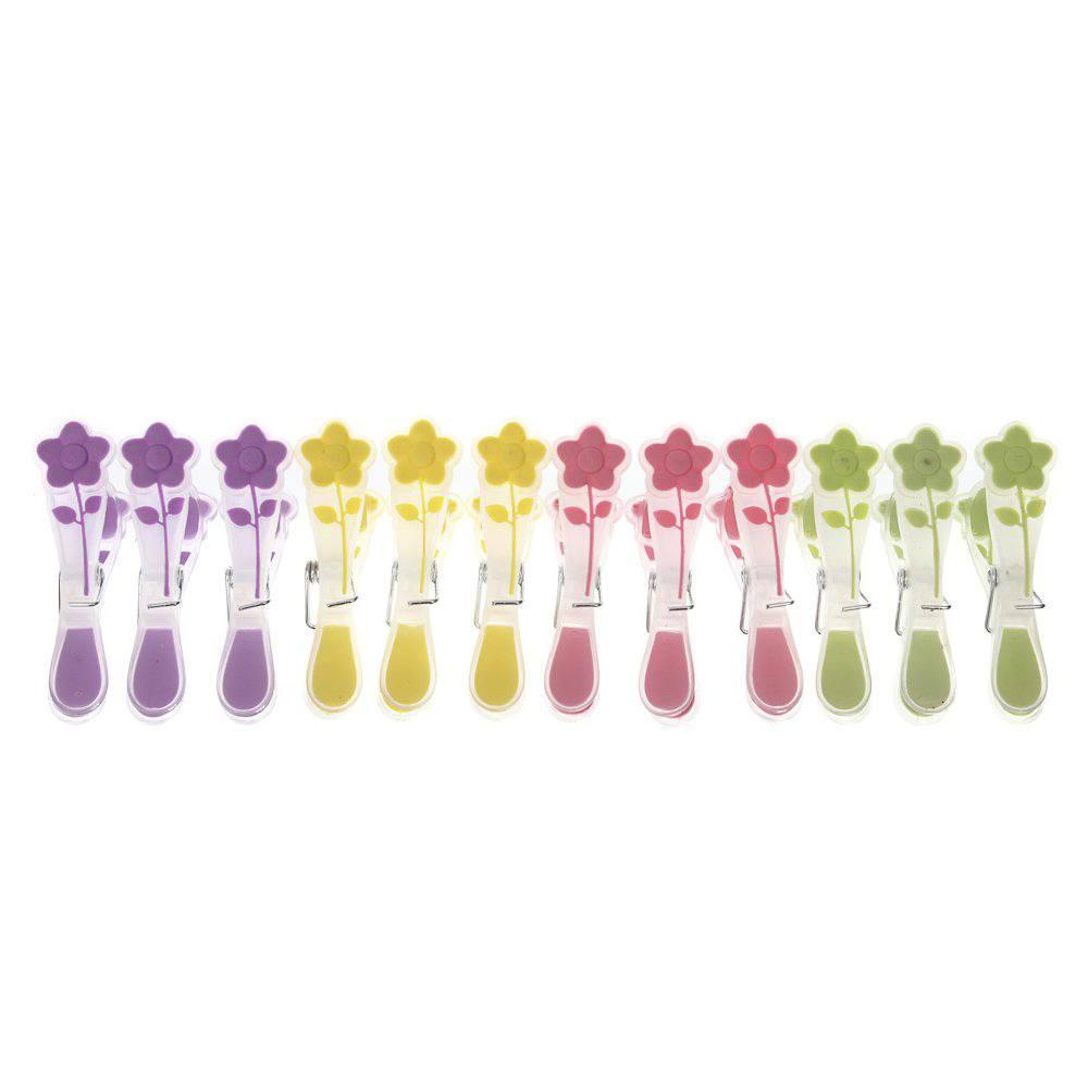 Kit Prendedores de Roupa Plástico Folhas e Flores Sanremo 24 Unidades - 3