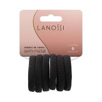 Elástico de Cabelo sem Metal Black Lanossi 6 Unidades - 1