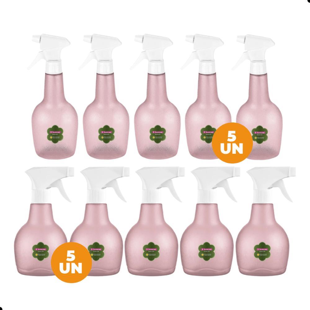 Kit 10 Pulverizador Borrifador Spray 350ml e 580ml Rosa Sanremo - 1