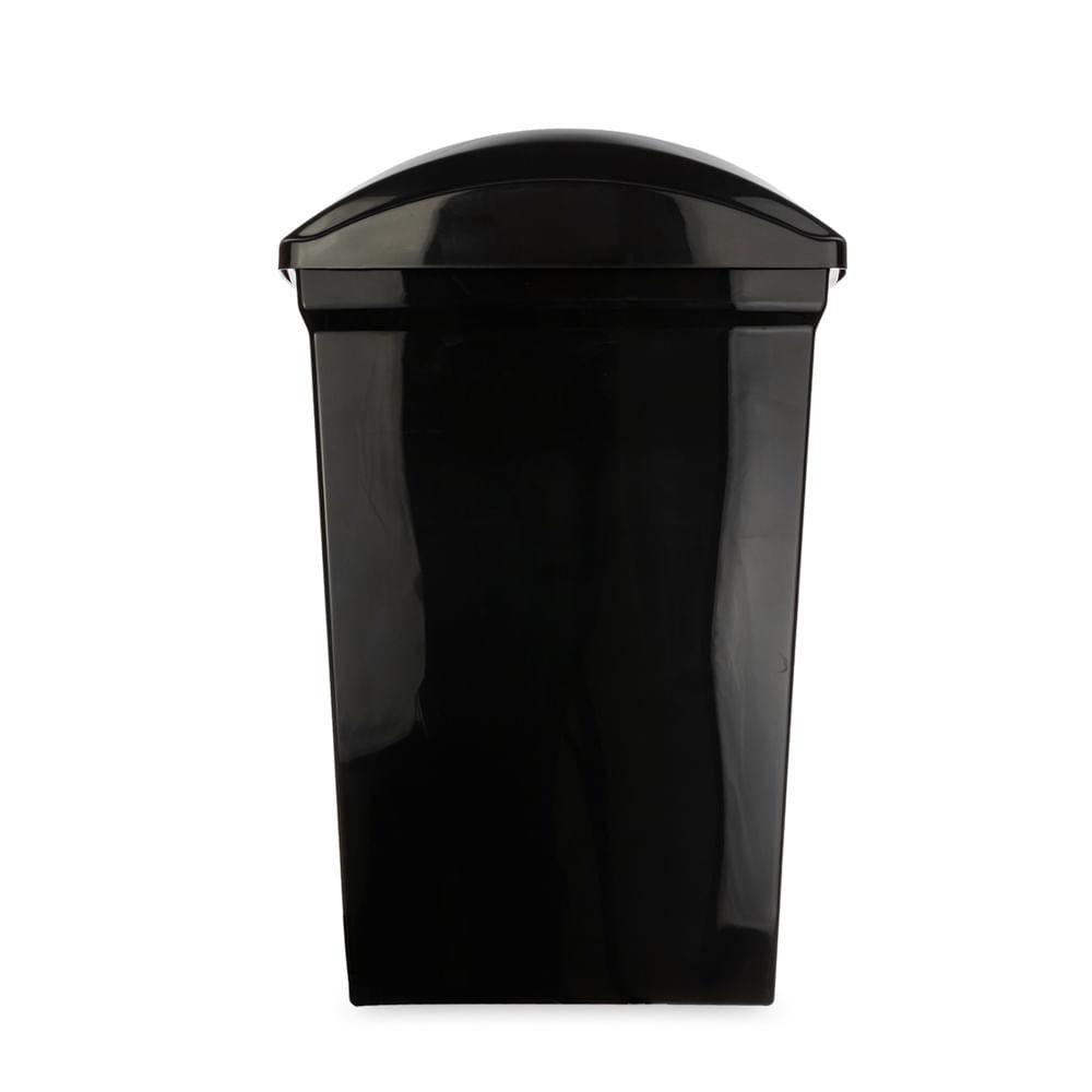 Lixeira Plástica com Tampa Basculante Preta/Prata 40L Casablanca Sanremo - 2