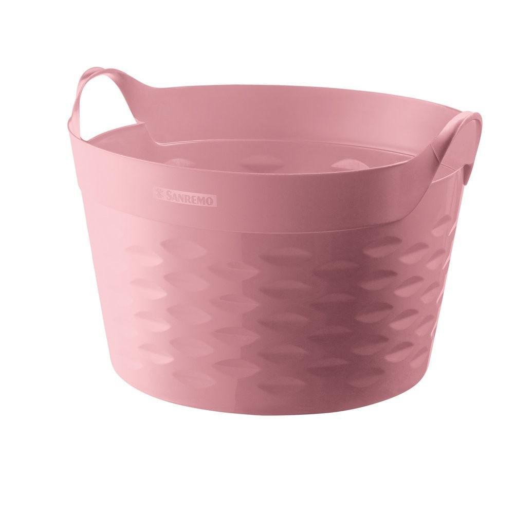 Kit 3 Cestos Organizadores Circular Plástico Rosa 30L Sanremo - 2